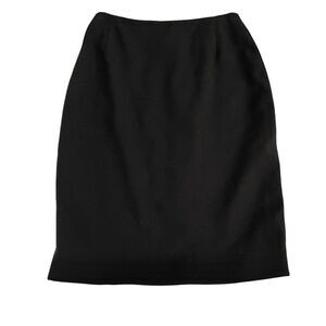 Donna Karen Womens Skirt Size 4 Pure Wool Black Slit Office Business Workcore